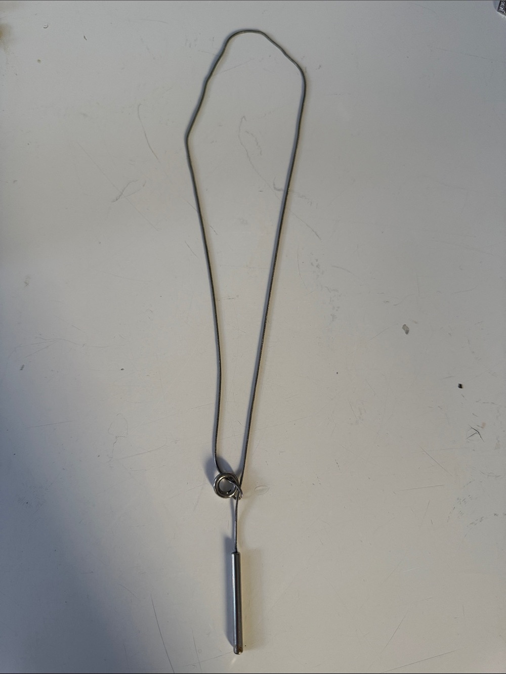 Minimalist Silver Bar Pendant Necklace